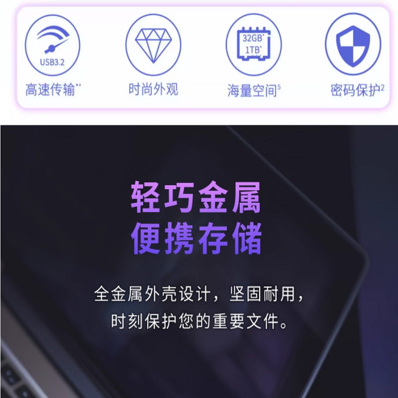 32G高速加密金属U盘-CZ74高清大图