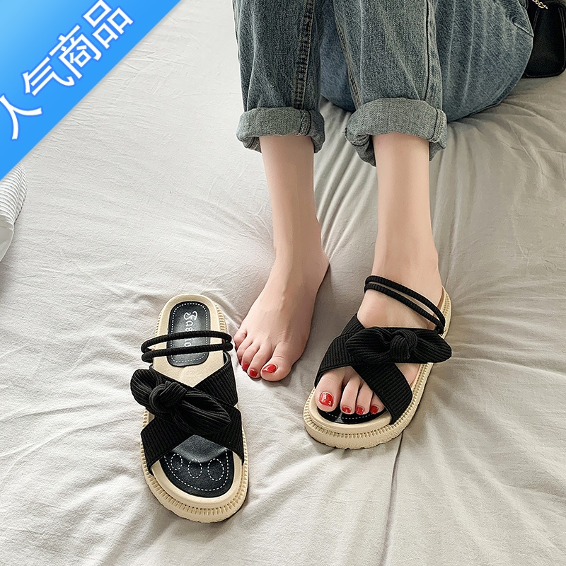 SUNTEK大码凉鞋41一43女夏季女鞋配裙子学生凉拖鞋防滑软底两穿时尚休闲