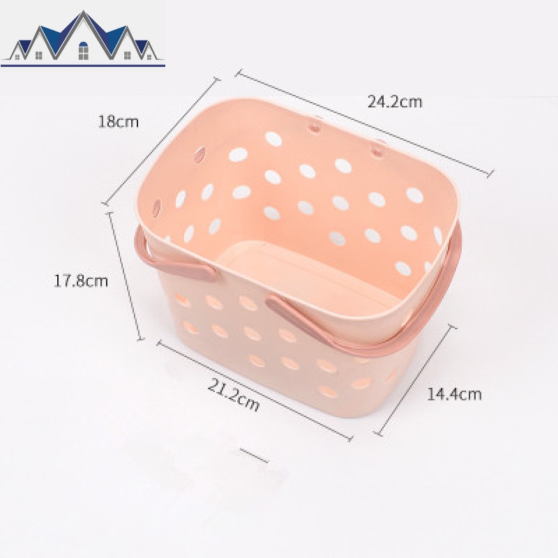 韩式浴室洗澡篮手提沐浴篮收纳筐塑料浴框大容量游泳洗浴篮子 三维工匠 1006粉色