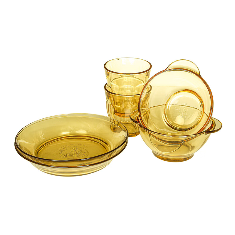 Pyrex PX-SY6A/HP Pyrex餐具Shiny晶耀系列玻璃餐具6a件组(2个小汤盘+2个带耳碗+2个水杯)高清大图
