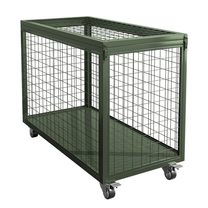 鑫金虎 军绿色移动网箱可移动带网仓储笼子1200*750*1000mm高清大图