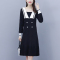 魅言魅语(MeiYanMeiYu)2021年秋季新款胖mm时尚显瘦减龄大码女装针织连衣裙