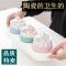 [3-4件套]陶瓷调料罐调料盒调味罐调味盒调料盒调味瓶厨房盐罐 鼓型调味罐三个[不带底座] 白瓷款(无花纹)