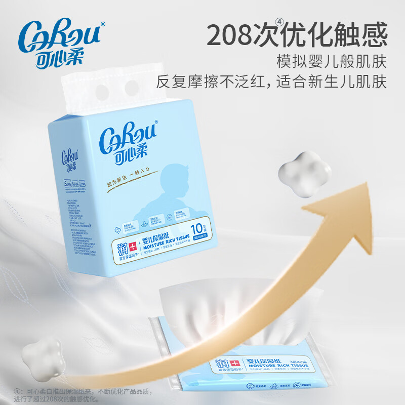 可心柔COROU三层面巾纸30包箱装40抽小规格原生木浆无香印花生活用纸高清大图