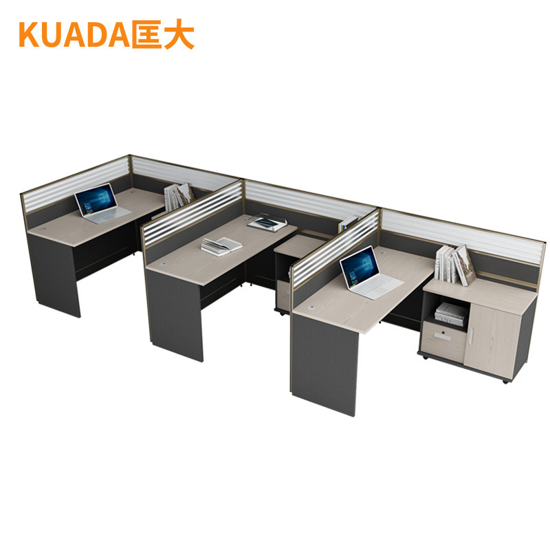 匡大简约现代板式屏风桌4.2米办公桌三人位职员桌KD-16L2058