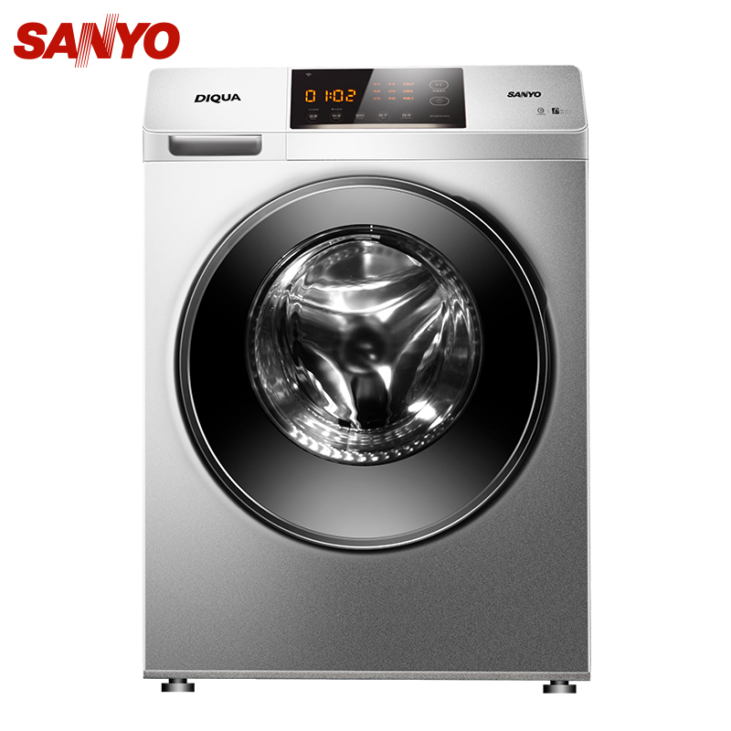 三洋(SANYO)WF90BHIS565S 9公斤全自动洗烘一体滚筒洗衣机 变频智能 恒温洗烘 高温筒自洁( 银色)