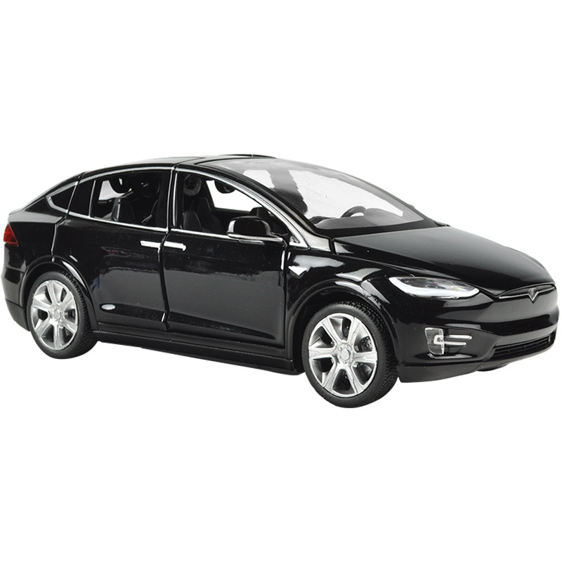 仿真特斯拉合金小汽车模型车儿童玩具车modelx回力车开modelx红简装