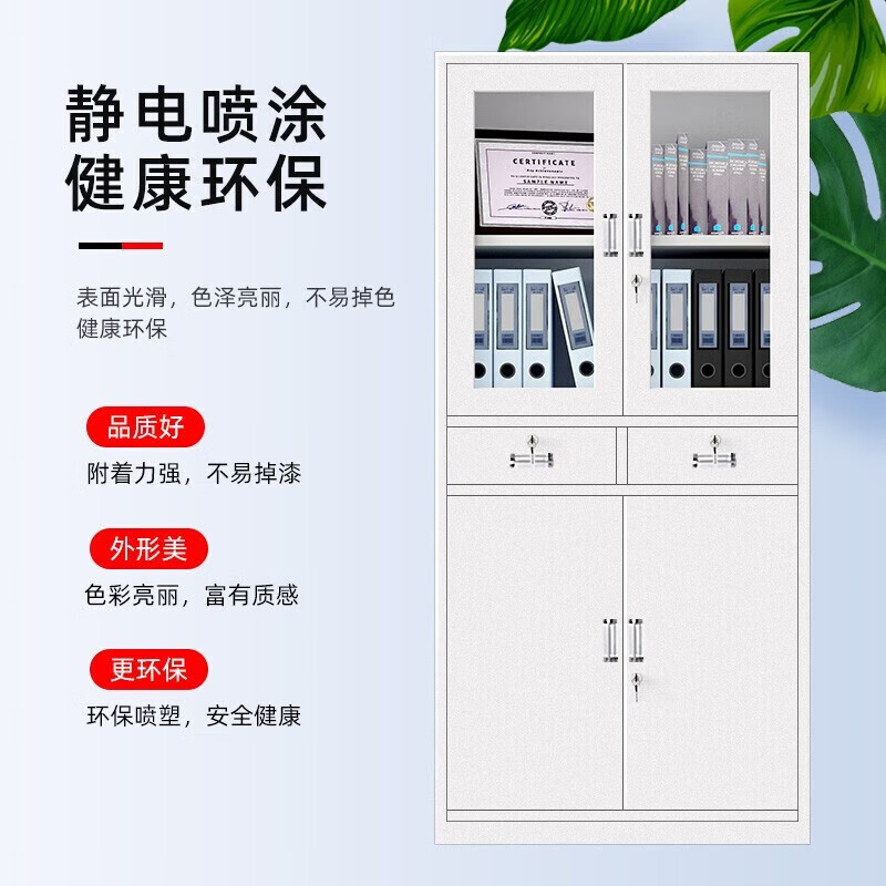 奈高(NAIGAO)文件柜铁皮柜员工档案柜资料柜储物柜办公柜书柜中二斗文件柜升级