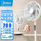 美的(Midea)[飓风清凉]七叶柔风立式电风扇/家用轻音落地扇/台式小型风扇/大风力遥控定时摇头风扇SAH35BSJ