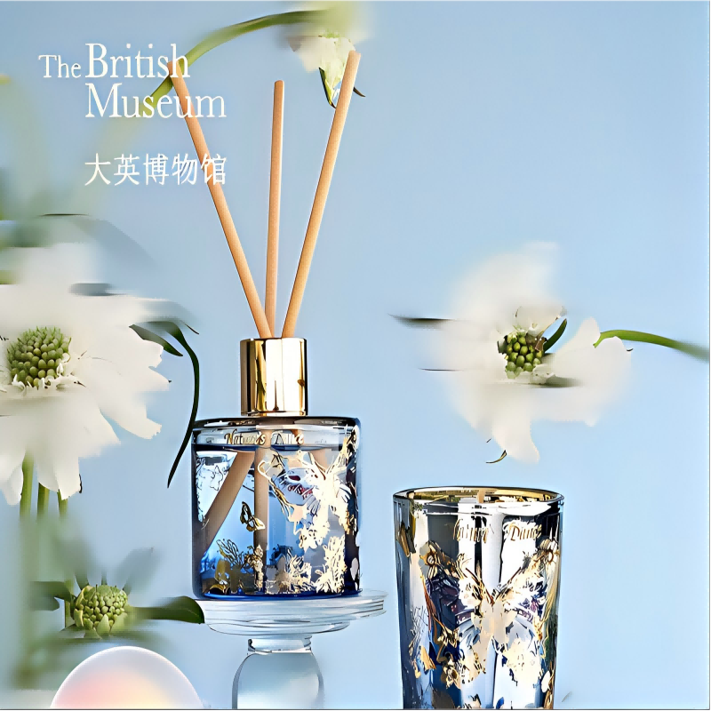 大英博物馆博物志系列蝴蝶香氛散香蜡烛香薰套装礼盒-蝶恋花