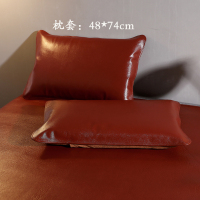 苏宁极物 红棕色头层水牛皮凉席1.8m1.5m 凉席席子套组 床上用品单枕套 双人席夏季凉席舒适透气 新品