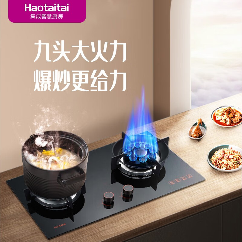 Haotaitai燃气灶JZT/Y-2209B1 5.2kw大活力 九头灶 780mm大面板 天然气