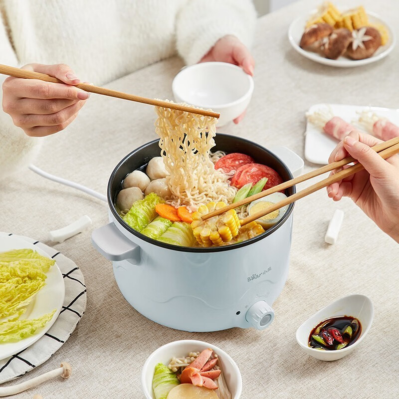 小熊多功能电热锅2.5L电煮锅迷你锅带蒸笼 DRG-C18N5高清大图