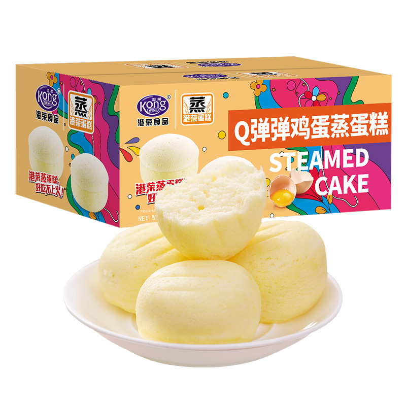 港荣蒸鸡蛋原味蛋糕480克箱装美味享不停高清大图