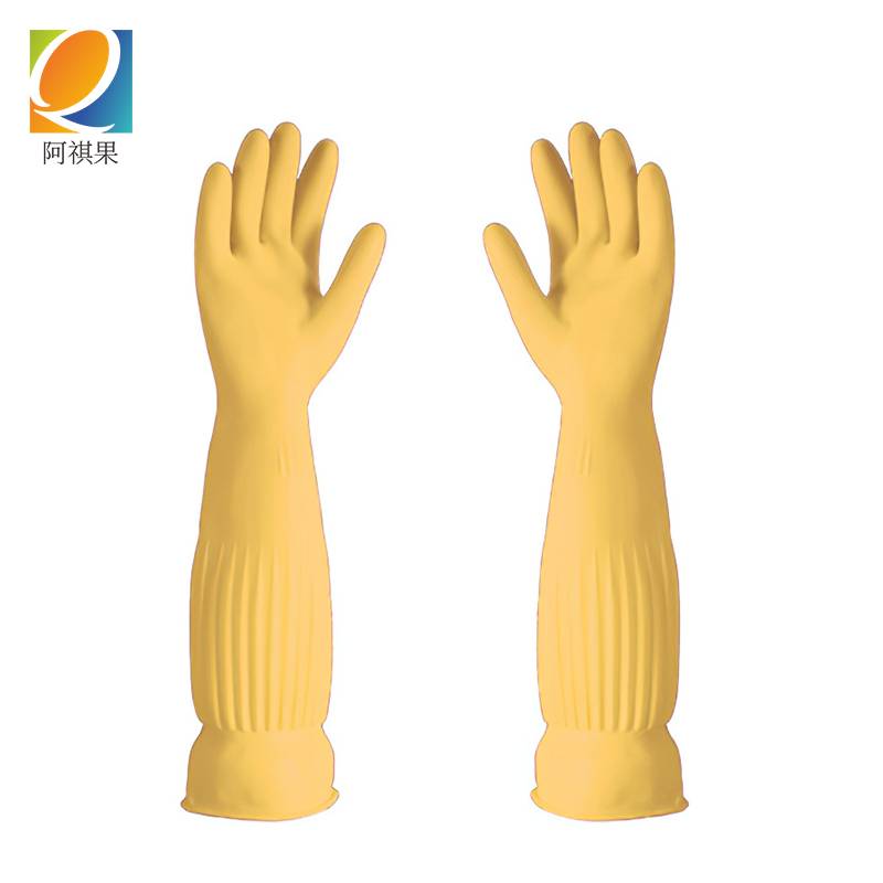 阿祺果 橡胶手套 45cm本色S-L(请备注尺码)双 45cm 本色S-L