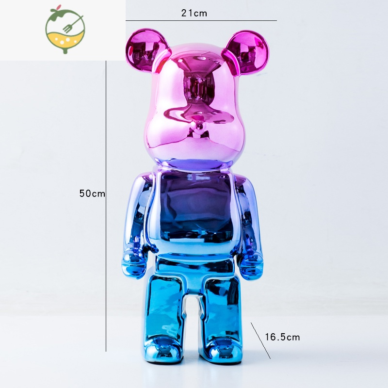 yicheng网红潮牌陶瓷卡通轻奢公仔kaws储钱罐电镀暴力熊客厅创意桌面