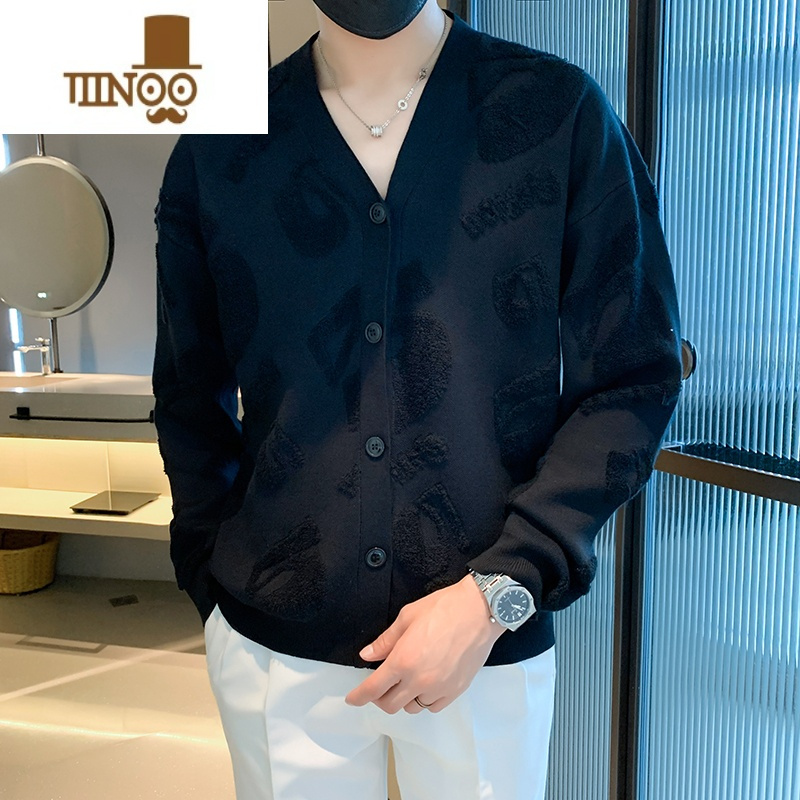 YANXU开衫毛衣外套男生针织衫宽松韩版潮流潮牌百搭男士毛衣外套