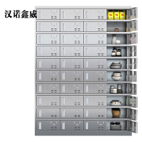 汉诺鑫威304不锈钢食堂带锁餐具柜40门餐盘柜磁吸锁1800*1350*400
