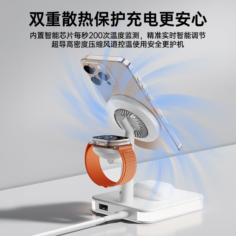 睿量(REMAX)睿乐33W免升级桌面夜灯三合一支架无线充电器 RP-W96高清大图