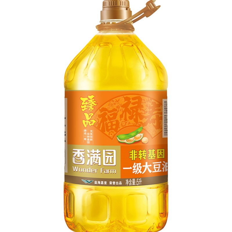 香满园臻品非转基因一级大豆油5L高清大图