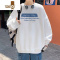 YANXUins潮牌春外套美式圆领卫衣男oversize无帽大码上衣服加绒