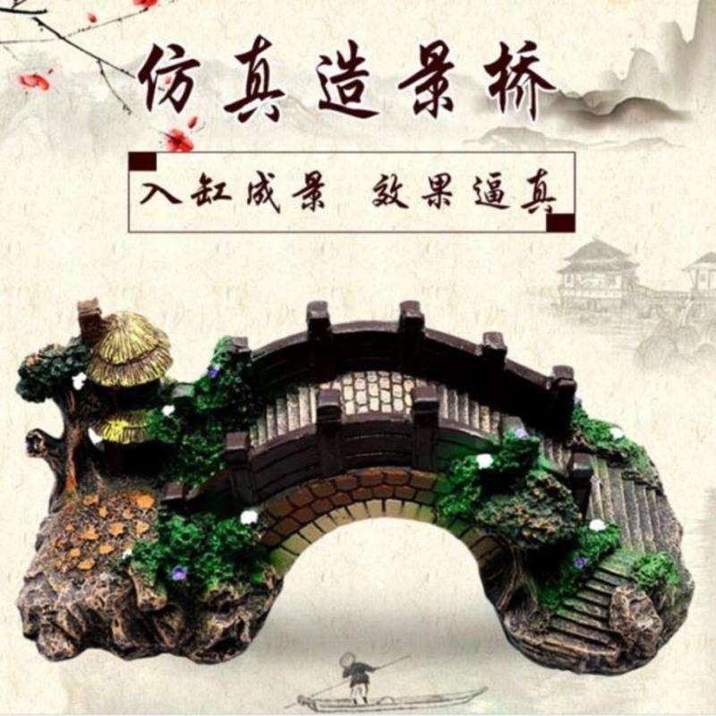 鱼缸装饰品水族箱造景树脂摆件海绵宝宝仿真鱼虾躲避屋鱼虾窝房子 树脂大门(开门)