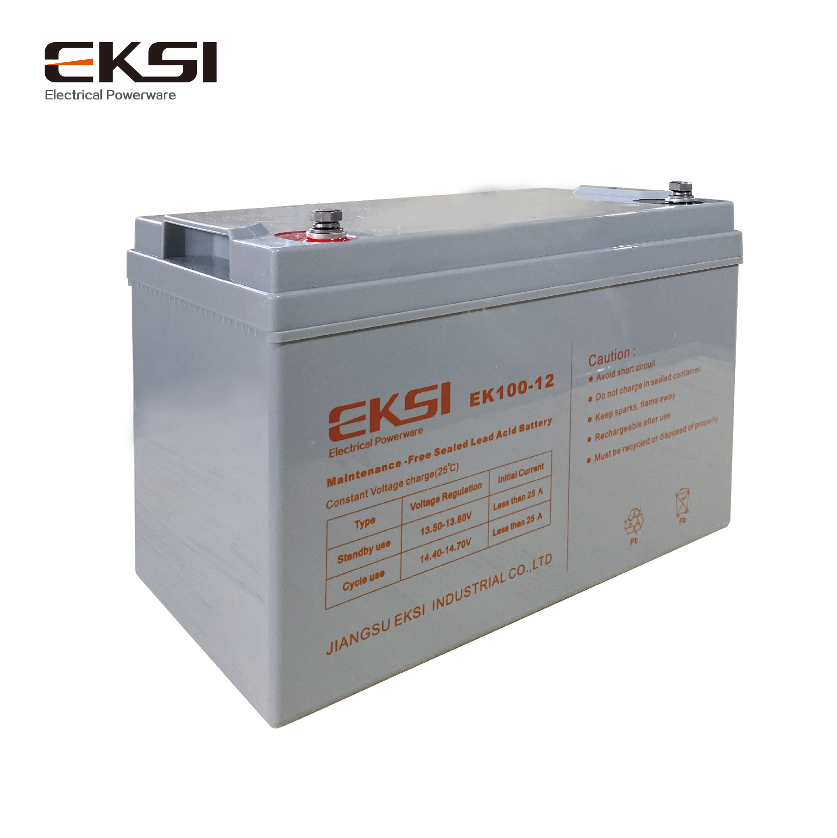 爱克赛(EKSI)ups用蓄电池EK100-12(12V100AH) 全新正品 阀控式铅酸免维护(7-10个工作日发货)高清大图