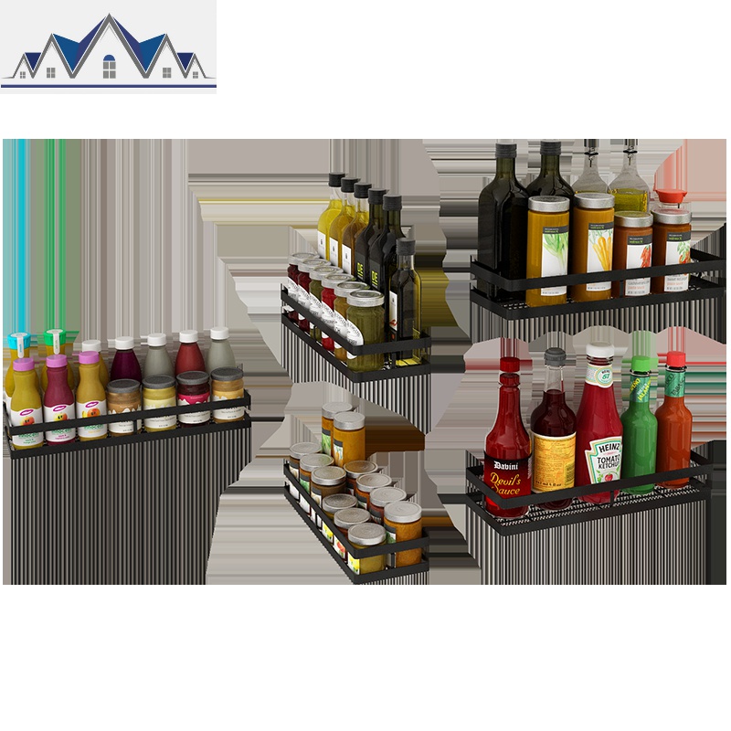厨房调料置物架免打孔壁挂式墙上调味料调味品佐料油盐酱醋收纳架_1_390高清大图