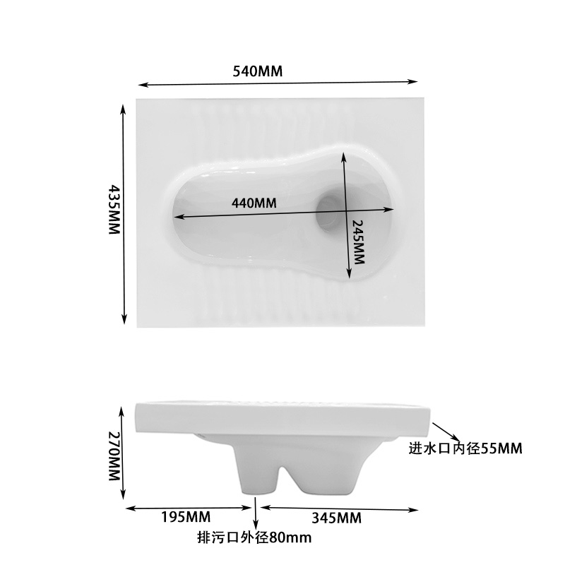 美洁(MEIJIE)连体蹲便器 LBN-14 一件高清大图