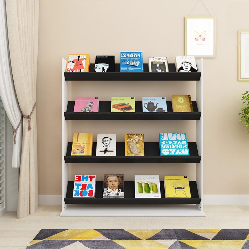 森美人简易书报置物架报刊架儿童绘本架杂志架资料架落地宣传展示架立式高清大图