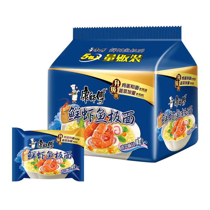 康师傅方便面红烧香辣牛肉面香菇炖鸡鲜虾鱼板番茄鸡蛋酸菜泡面经典香辣袋装泡面高清大图