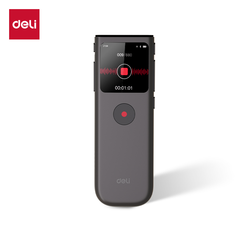 得力(deli)MP511-W录音笔转文字 随身一键录音设备升级大屏16G
