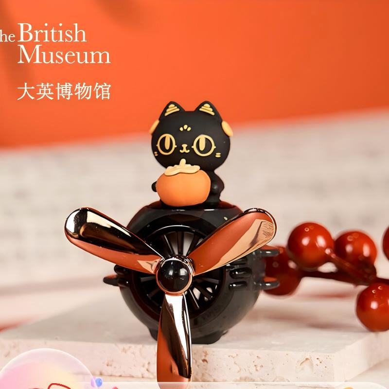 大英博物馆安德森猫和她的朋友们系列旋转出风口车载香氛车插-柿柿如意高清大图