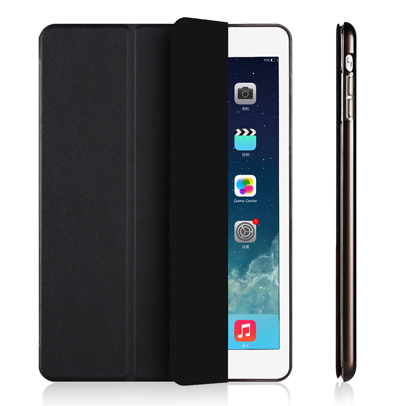 苹果ipad air2保护壳ipad2/3/4/5/6皮套mini1/2/3/4保护套防摔壳 黑色