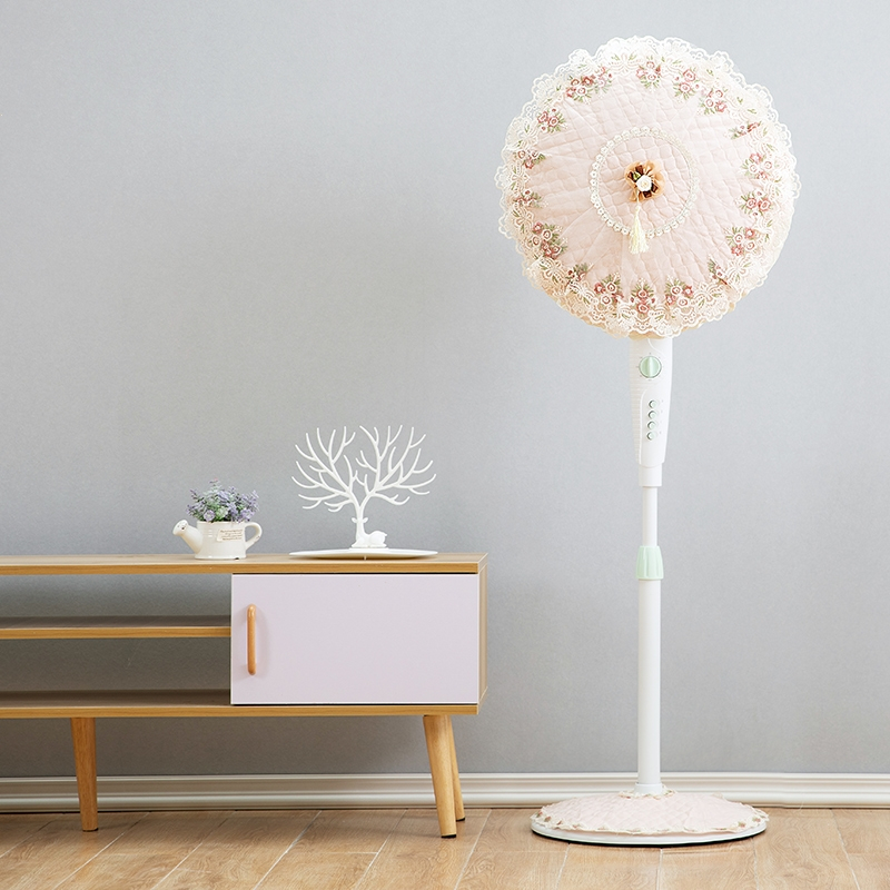 古达电风扇罩子防尘罩落地式家用布艺电扇套子全包圆形蕾丝吊扇保护罩