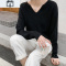 SUNTEK2020秋冬新款韩版套头v领毛衣女宽松慵懒外穿上衣百搭打底针织衫毛衣