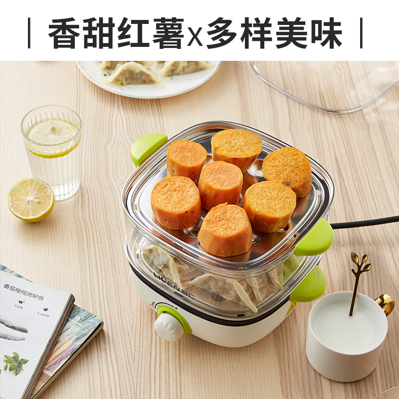 利仁(Liven)ZCJ-J2100 早餐机家用 双层蒸蛋煎蛋 旋钮开关 可蒸可煎
