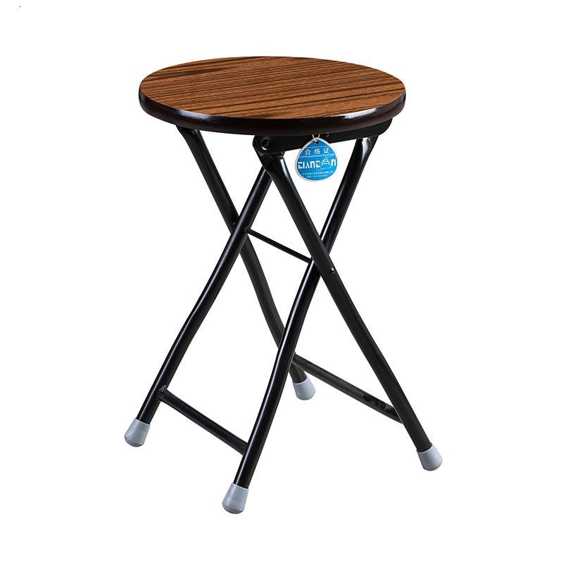 涵杨家具简易便携式折叠凳圆凳成人金属折凳家用办公小凳子2把