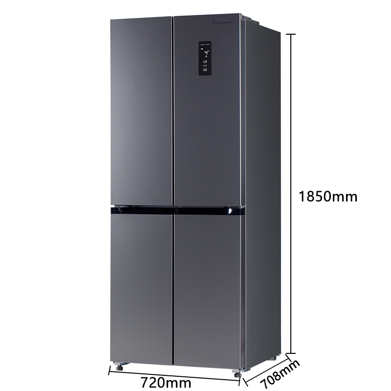 双鹿 416升十字对开门冰箱 风冷无霜 一级能效 双变频节能净味抗菌大