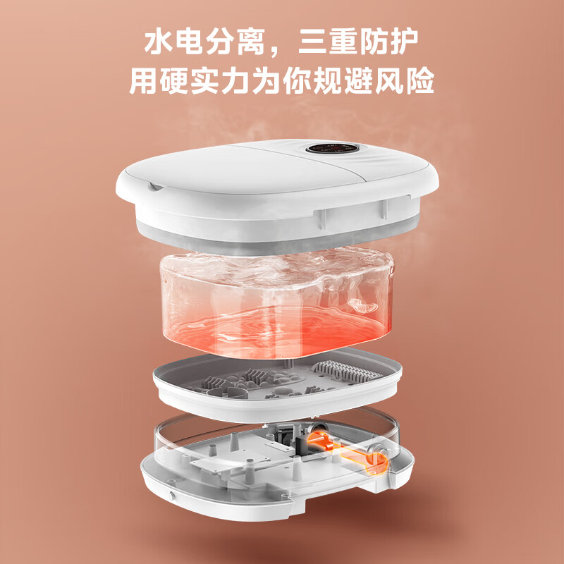 美的(Midea)冲浪按摩泡脚桶加热电动足浴盆理疗自动洗脚盆高深过小腿泡脚盆恒温生日礼物送男女友长辈 MK-AJ0101高清大图