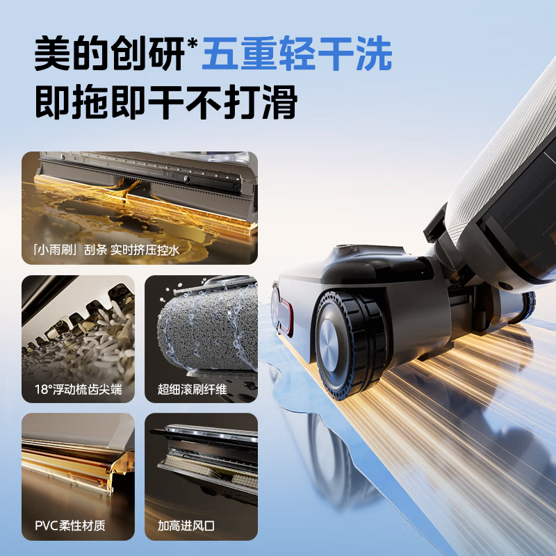 美的(Midea)S60Ultra净味洗地机丘比特升级款家用洗地机洗拖吸一体自动清洗躺平拖地机 S60 Ultra高清大图