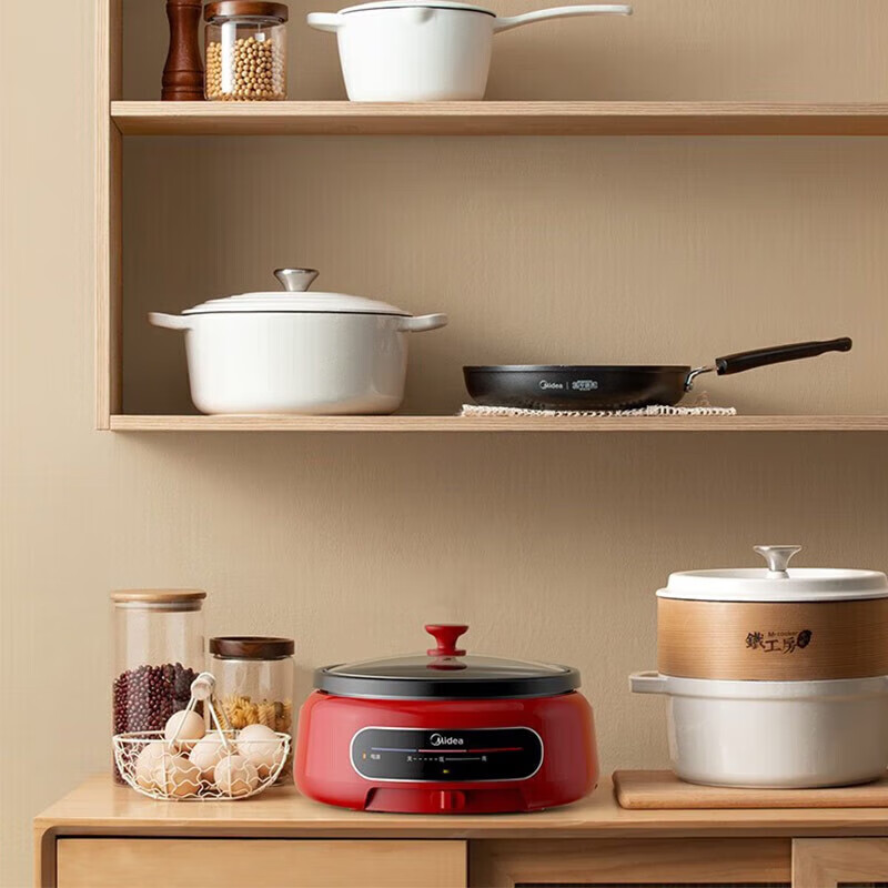 美的(Midea)电火锅家电热煮锅多用途锅智能防干烧大容量多功能分体 MC-EHG2801高清大图