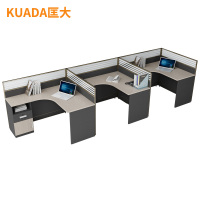 匡大 简约现代职员桌4.2米三人位板式屏风办公桌KD-16L2055