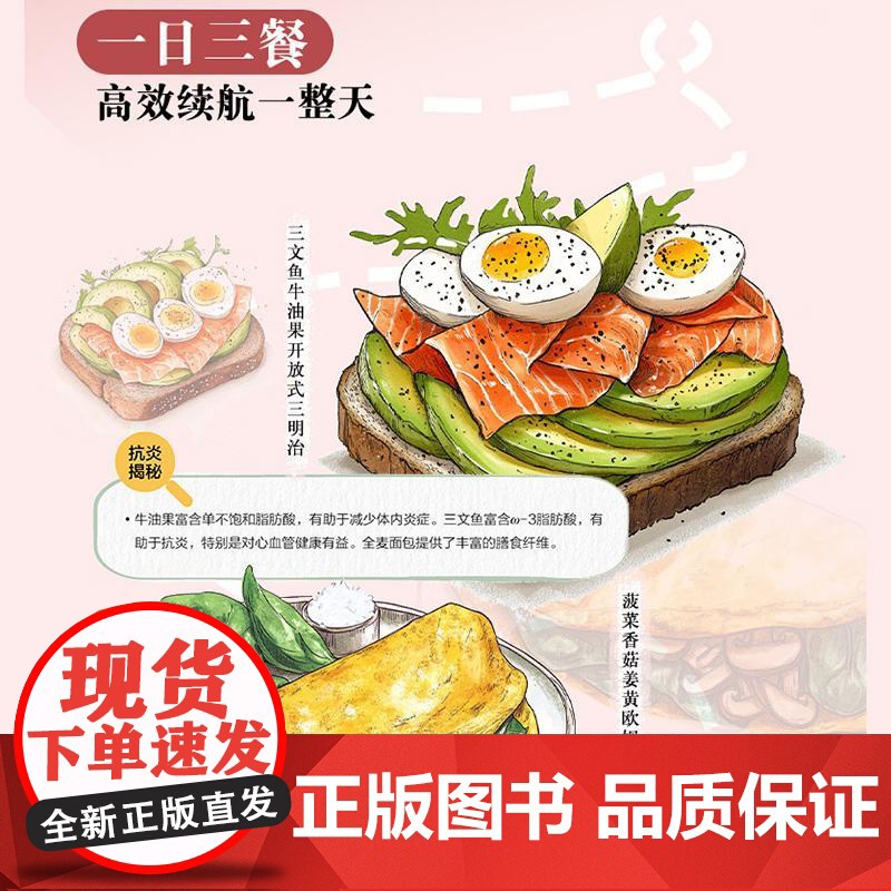 抗炎减糖饮食 吃出自愈力 李融融 段佳丽 饮食健康抗炎减糖免疫力控糖 抗炎食材43道科学配比菜谱早中晚科学饮食书籍 饮食高清大图