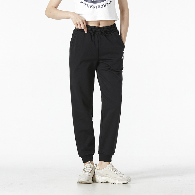Skechers斯凯奇女款新款透气休闲束脚裤卫裤裤针织长裤L322W059-0018 ZP高清大图