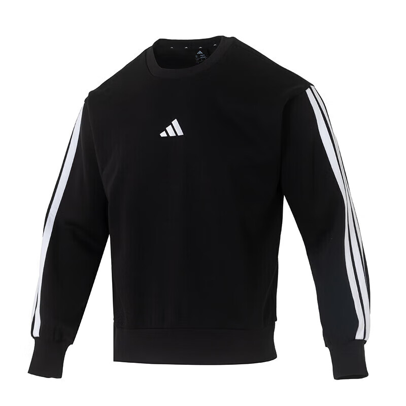阿迪达斯（adidas）卫衣男装新款三条纹加绒休闲运动服套头衫JE6304 ZP高清大图
