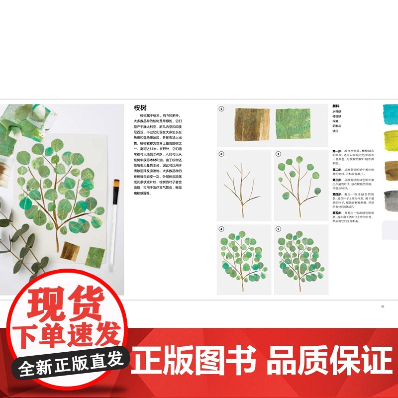 正版 创意植物拼贴画 轻松画生活 英特蕾西英格利希著 超过30个创意植物拼贴画练习 剪纸艺术 上海书画出版社高清大图