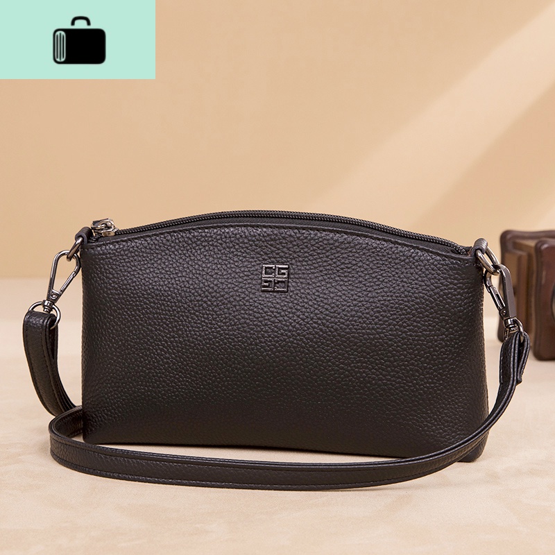 头层牛皮单肩斜挎包女包包2020上新软皮女士时尚简约贝壳包小包包NEWLAKE 117头层牛皮