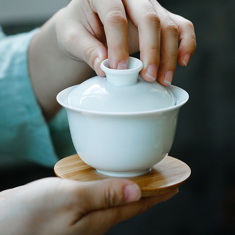 苏氏陶瓷(SUSHI CERAMICS) J0201 山间竹影茶组-茶杯盖碗茶壶 3个/套 (单位:套)高清大图