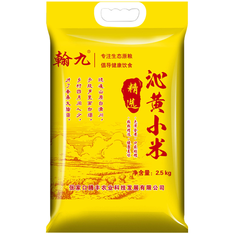 翰九 沁黄小米 2.5kg 全新沁黄小米 月子小米 五谷杂粮 粗粮 杂粮 粮油 粥伴侣 国产食品 真空包装高清大图